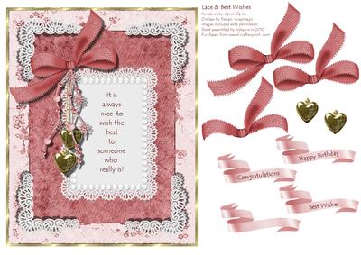 Lace & Best Wishes Pink Topper