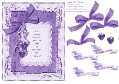 Lace & Best Wishes Purple Topper