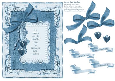 Lace & Best Wishes Teal Topper