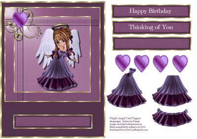 Purple Angel Card Topper