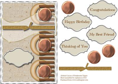 Abstract Layers of Sentiments Card Topper