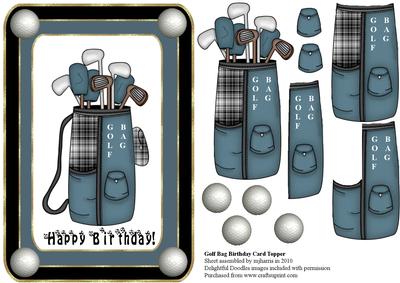 Golf Bag Birthday Card Topper