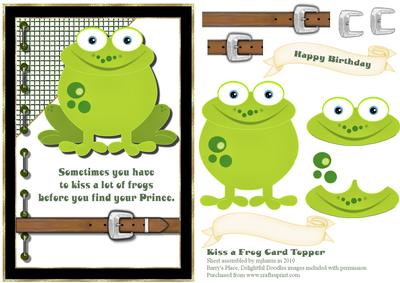 Kiss a Frog Card Topper