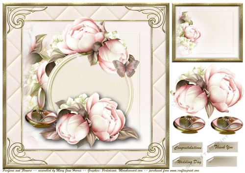Purfume and Flowers Card Topper 2