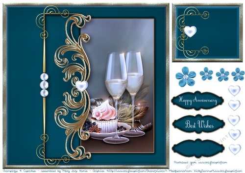 Champagne & Cupcakes Card Topper 2