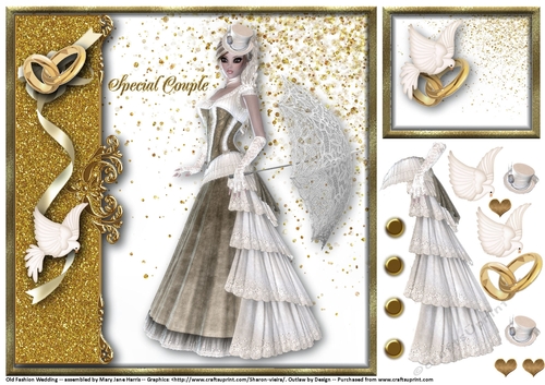 Old Fashion Wedding Card Topper 