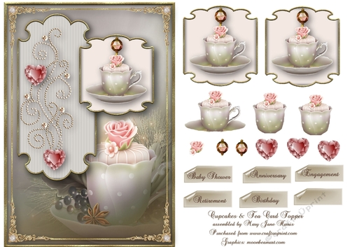 Cupcakes & Tea Card Topper