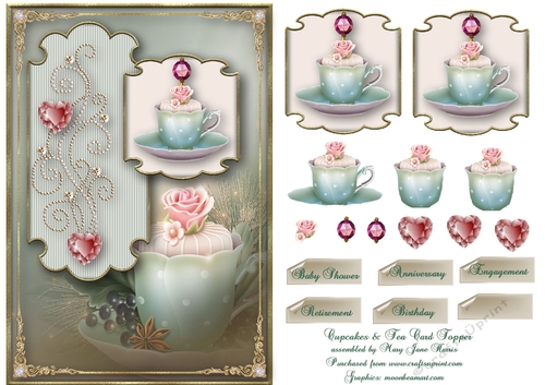Cupcakes & Tea Card Topper 2