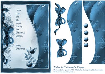 Blue Christmas Wishes Card Topper