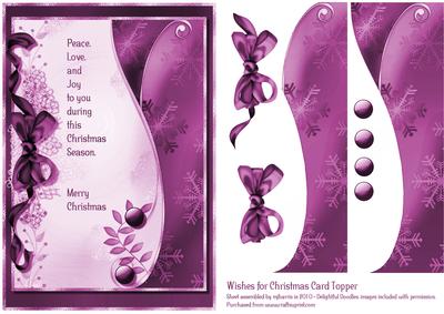 Purple Wishes for Christmas Card Topper