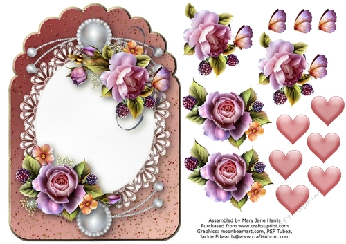 Black Berries & Butterflies Card Topper