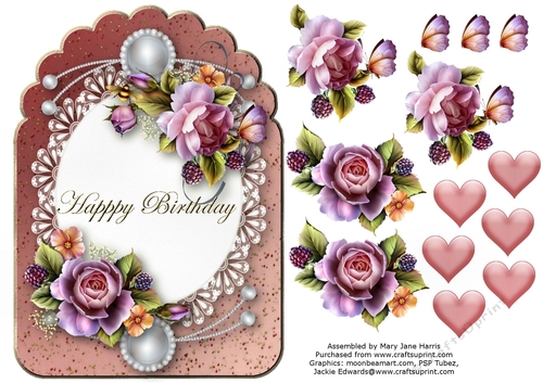 Black Berries & Butterflies Card Topper 3