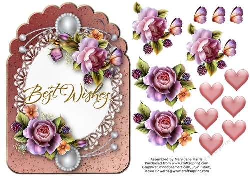 Black Berries & Butterflies Card Topper 4