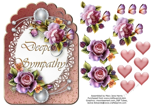 Black Berries & Butterflies Card Topper 7
