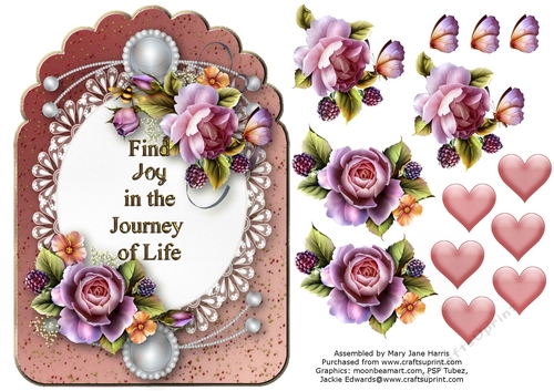 Black Berries & Butterflies Card Topper 7