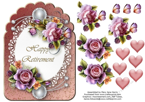 Black Berries & Butterflies Card Topper 9