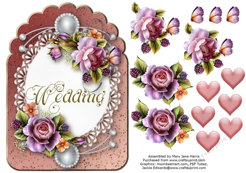 Black Berries & Butterflies Card Topper 10