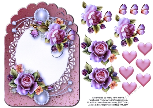 Black Berries & Butterflies Card Topper 11