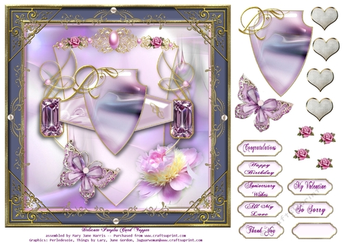 Delicate Purples Card Topper 
