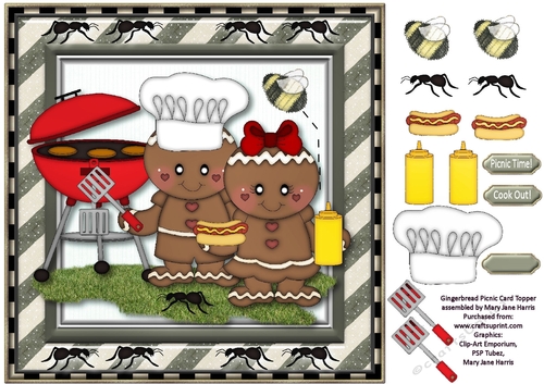 Gingerbread Picnic Card Topper
