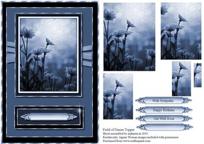 Blue Field of Dasies Pyramid Topper