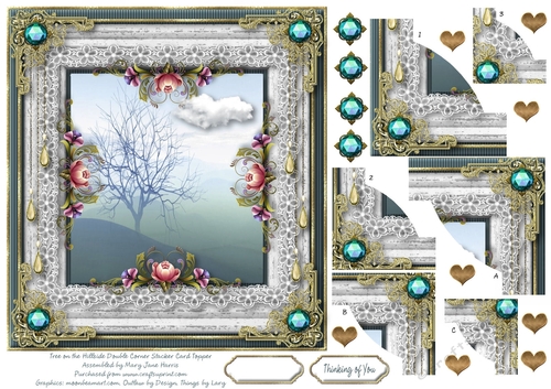 Tree on the Hillside Double Corner Stacker Card Topper 