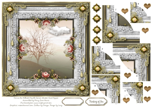 Tree on the Hillside Double Corner Stacker Card Topper 2
