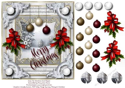 Snow For Christmas Card Topper