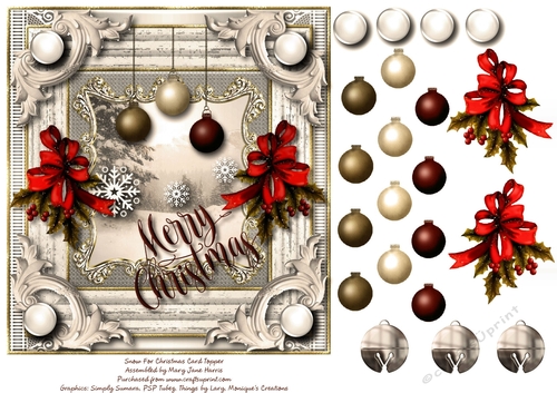 Snow For Christmas Card Topper 2