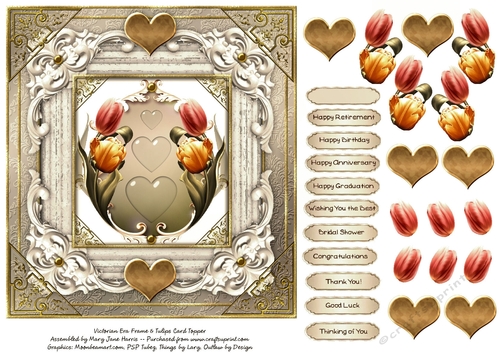 Victiorian Era Frame & Tulips Card Topper 2