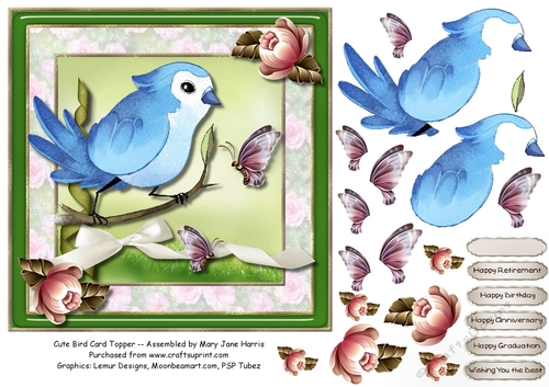 Cute Bird Card Topper 