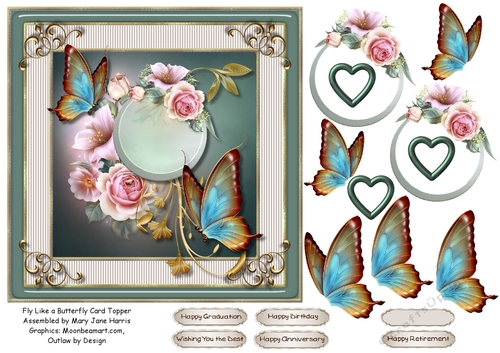 Fly Like a Butterfly Card Topper 