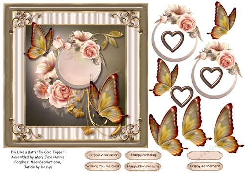Fly Like a Butterfly Card Topper 2