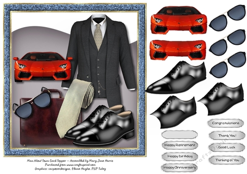 Man About Town Card Topper 