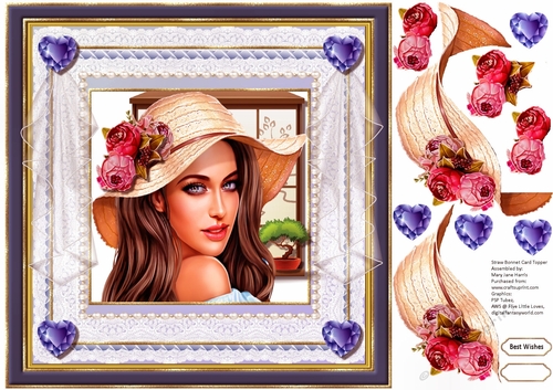 Straw Bonnet Card Topper 2