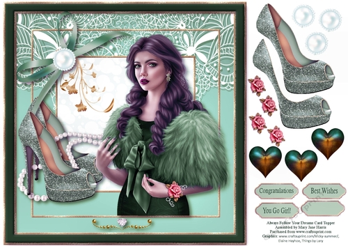 Always Follor Your Dreams Card Topper 2