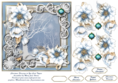 Christmas Blessings to You Card Topper 