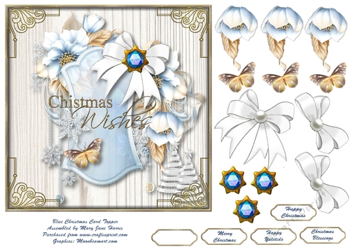 Blue Christmas Card Topper 