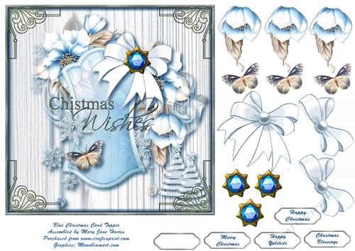 Blue Christmas Card Topper 2