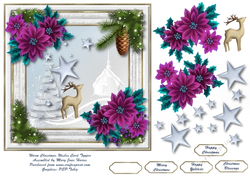 Warm Christmas Wishes Card Topper 