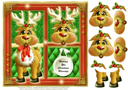 Christmas Deer Card Topper 3