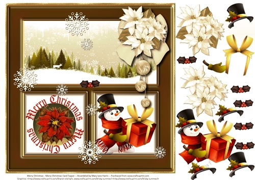 Merry Christmas Merry Christmas Card Topper 3