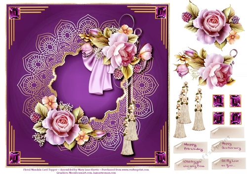 Floral Mandala Card Topper 2