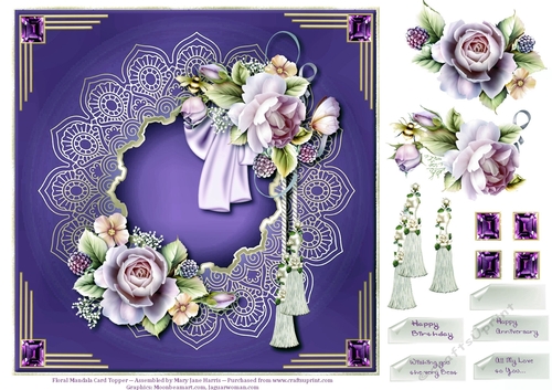 Floral Mandala Card Topper 3