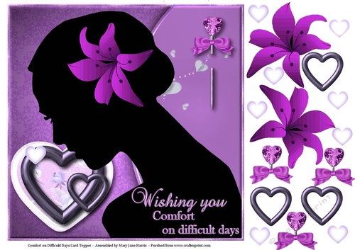 Comfort on Difficult Days Card Topper 2