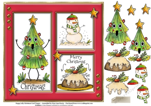 Happy Jolly Christmas Card Topper 