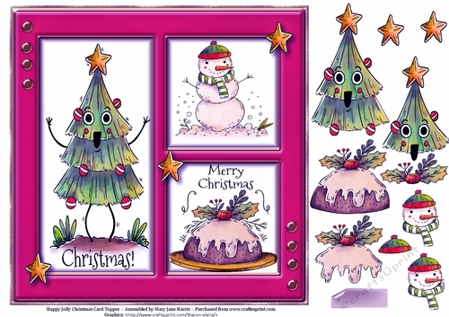 Happy Jolly Christmas Card Topper 2