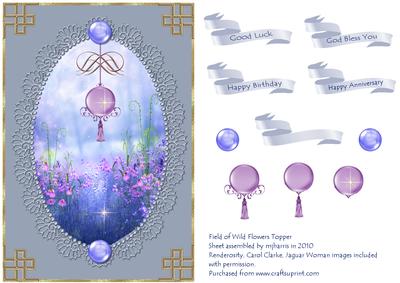 Field of Wild Flowers Card Topper