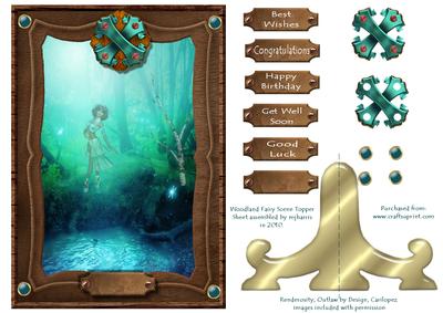 Woodland Fairy Scene Card Topper