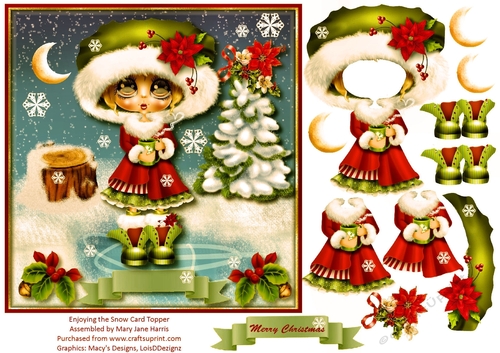 Enjoying the Snow Card Topper 2
